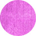 Round Machine Washable Abstract Pink Contemporary Rug, wshcon2724pnk