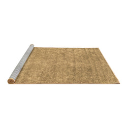 Sideview of Machine Washable Abstract Brown Contemporary Rug, wshcon2724brn