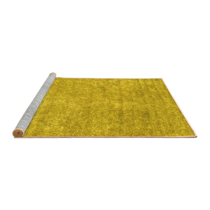Sideview of Machine Washable Abstract Yellow Contemporary Rug, wshcon2724yw