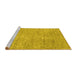 Sideview of Machine Washable Abstract Yellow Contemporary Rug, wshcon2724yw