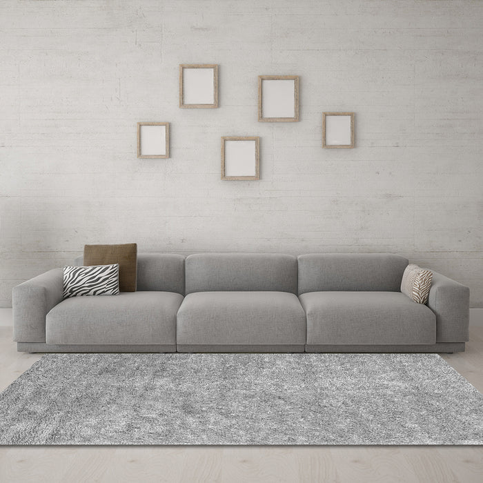 Machine Washable Abstract Gray Contemporary Rug in a Living Room,, wshcon2724gry