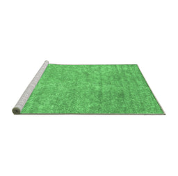 Sideview of Machine Washable Abstract Emerald Green Contemporary Area Rugs, wshcon2724emgrn