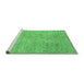 Sideview of Machine Washable Abstract Emerald Green Contemporary Area Rugs, wshcon2724emgrn