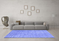 Machine Washable Abstract Blue Contemporary Rug, wshcon2724blu