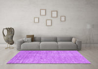 Machine Washable Abstract Purple Contemporary Rug, wshcon2724pur