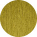 Round Machine Washable Abstract Yellow Contemporary Rug, wshcon2725yw