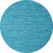 Round Abstract Light Blue Contemporary Rug, con2725lblu