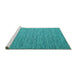 Sideview of Machine Washable Abstract Turquoise Contemporary Area Rugs, wshcon2725turq