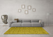 Machine Washable Abstract Yellow Contemporary Rug in a Living Room, wshcon2725yw