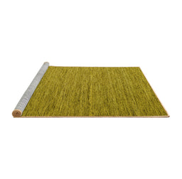 Sideview of Machine Washable Abstract Yellow Contemporary Rug, wshcon2725yw