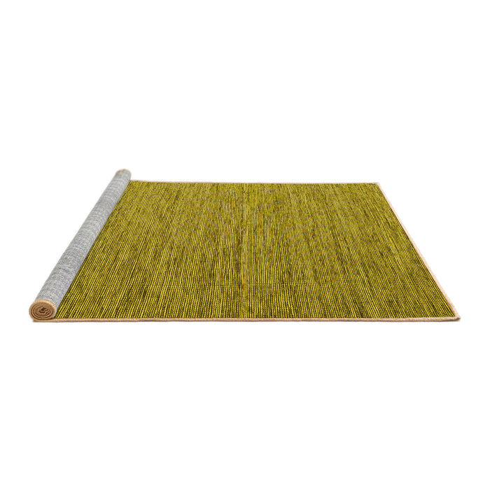 Sideview of Machine Washable Abstract Yellow Contemporary Rug, wshcon2725yw