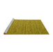 Sideview of Machine Washable Abstract Yellow Contemporary Rug, wshcon2725yw