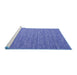 Sideview of Machine Washable Abstract Blue Contemporary Rug, wshcon2725blu