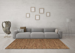 Machine Washable Abstract Brown Contemporary Rug in a Living Room,, wshcon2726brn
