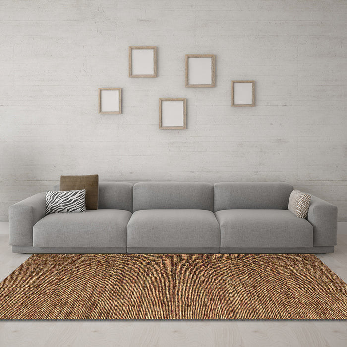 Machine Washable Abstract Brown Contemporary Rug in a Living Room,, wshcon2726brn