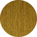 Round Abstract Yellow Contemporary Rug, con2726yw