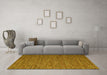 Machine Washable Abstract Yellow Contemporary Rug in a Living Room, wshcon2726yw