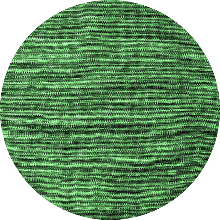 Round Machine Washable Abstract Emerald Green Contemporary Area Rugs, wshcon2726emgrn