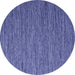 Round Abstract Blue Contemporary Rug, con2726blu