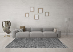 Machine Washable Abstract Gray Contemporary Rug in a Living Room,, wshcon2726gry