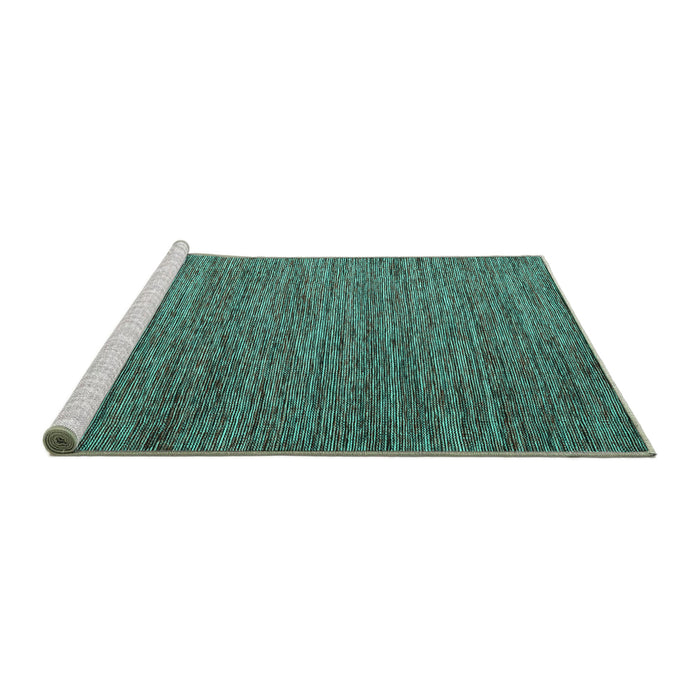 Sideview of Machine Washable Abstract Turquoise Contemporary Area Rugs, wshcon2726turq