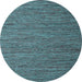 Round Abstract Light Blue Contemporary Rug, con2726lblu