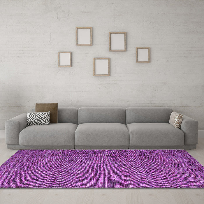 Machine Washable Abstract Purple Contemporary Area Rugs in a Living Room, wshcon2726pur