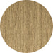 Round Abstract Brown Contemporary Rug, con2727brn