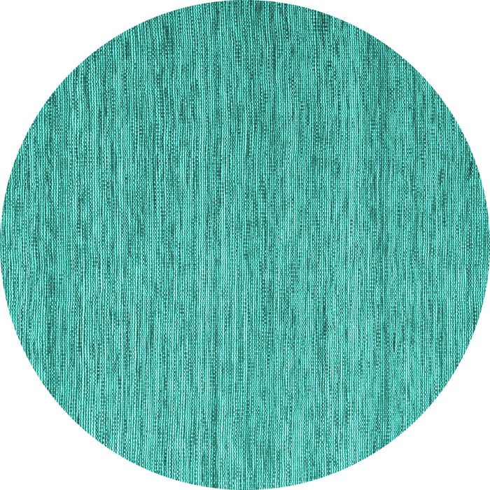 Round Abstract Turquoise Contemporary Rug, con2727turq
