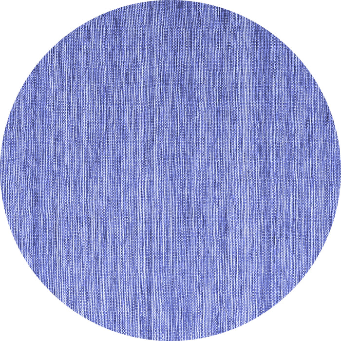 Round Abstract Blue Contemporary Rug, con2727blu