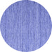 Round Abstract Blue Contemporary Rug, con2727blu