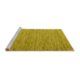 Sideview of Machine Washable Abstract Yellow Contemporary Rug, wshcon2727yw