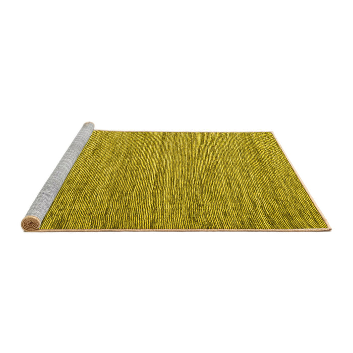 Sideview of Machine Washable Abstract Yellow Contemporary Rug, wshcon2727yw