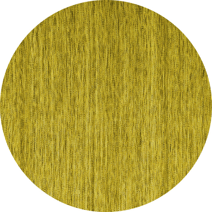 Round Machine Washable Abstract Yellow Contemporary Rug, wshcon2727yw