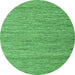 Round Abstract Emerald Green Contemporary Rug, con2727emgrn