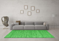 Machine Washable Abstract Green Contemporary Rug, wshcon2727grn