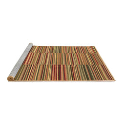 Sideview of Machine Washable Southwestern Brown Country Rug, wshcon2728brn