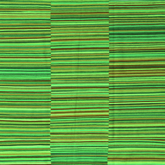 Round Machine Washable Southwestern Green Country Area Rugs, wshcon2728grn