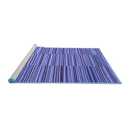 Sideview of Machine Washable Southwestern Blue Country Rug, wshcon2728blu