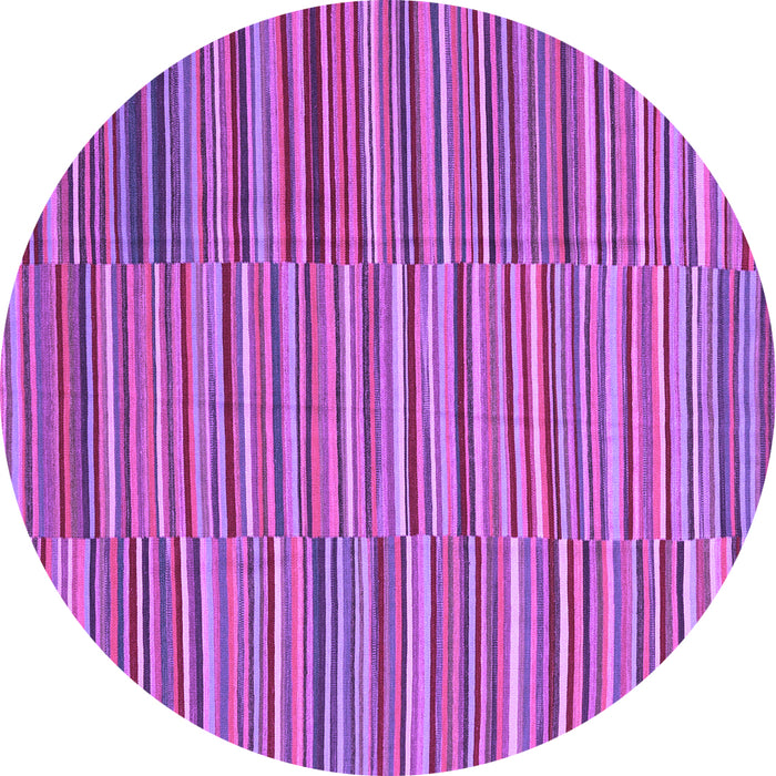 Round Machine Washable Southwestern Purple Country Area Rugs, wshcon2728pur