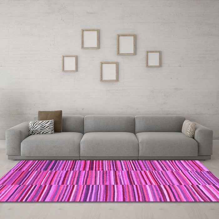 Machine Washable Southwestern Pink Country Rug in a Living Room, wshcon2728pnk