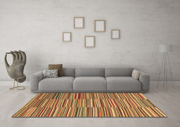 Machine Washable Southwestern Brown Country Rug in a Living Room,, wshcon2728brn