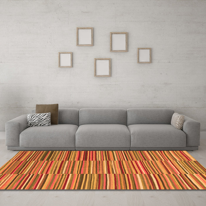 Machine Washable Southwestern Orange Country Area Rugs in a Living Room, wshcon2728org
