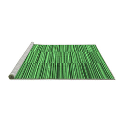 Sideview of Machine Washable Southwestern Emerald Green Country Area Rugs, wshcon2728emgrn