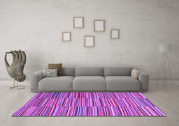 Machine Washable Southwestern Purple Country Area Rugs in a Living Room, wshcon2728pur