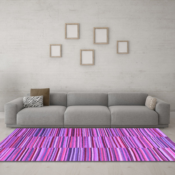 Machine Washable Southwestern Purple Country Area Rugs in a Living Room, wshcon2728pur