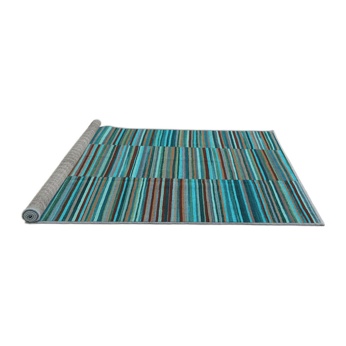 Sideview of Machine Washable Southwestern Light Blue Country Rug, wshcon2728lblu