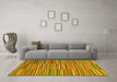 Machine Washable Southwestern Yellow Country Rug in a Living Room, wshcon2728yw