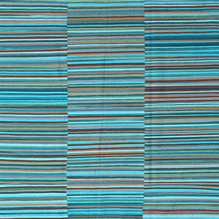 Square Machine Washable Southwestern Light Blue Country Rug, wshcon2728lblu