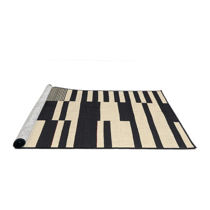 Serging Thickness of Machine Washable Contemporary Charcoal Black Rug, wshcon2729